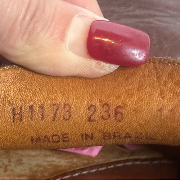 H.S. TRASK MENS 2 TONE BROWN LOAFER SIZE 11 N VIBRAM GUM LITE Black Rubber Soles - Picture 12 of 13